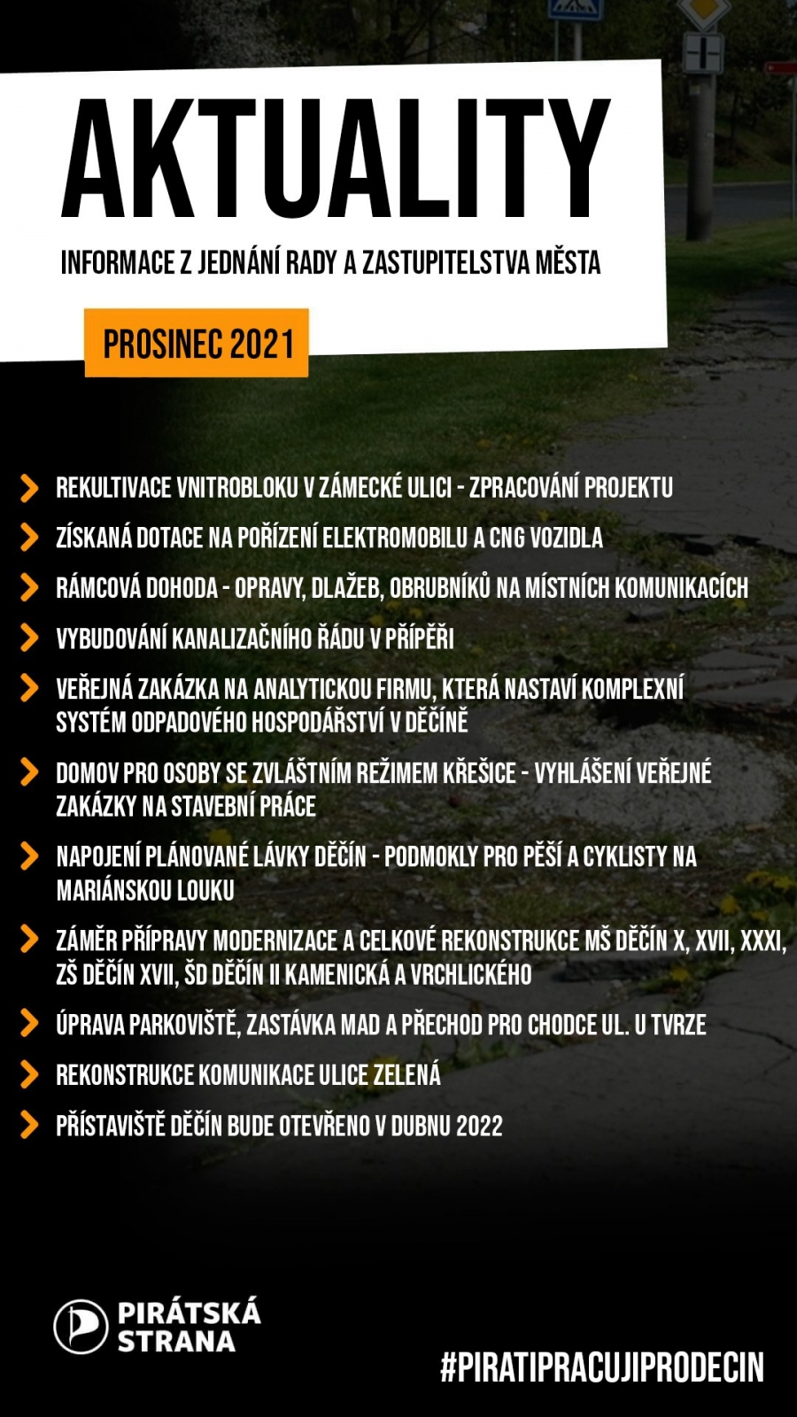 Souhrn informací z rady a zastupitelstva města