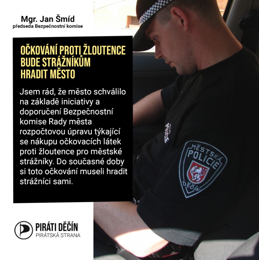 Očkování proti žloutence bude strážníkům hradit město