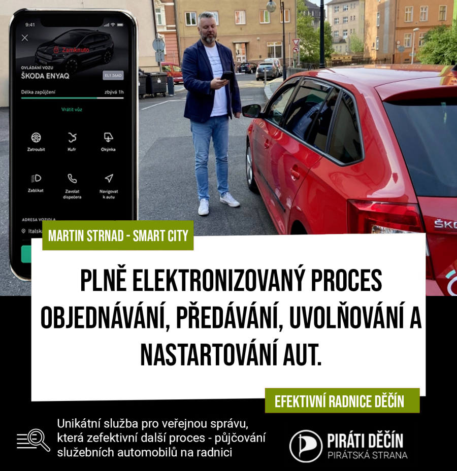 Strnad: Inovativní půjčování služebních aut pro zaměstnance magistrátu – Vše na jeden KLIQ v mobilu