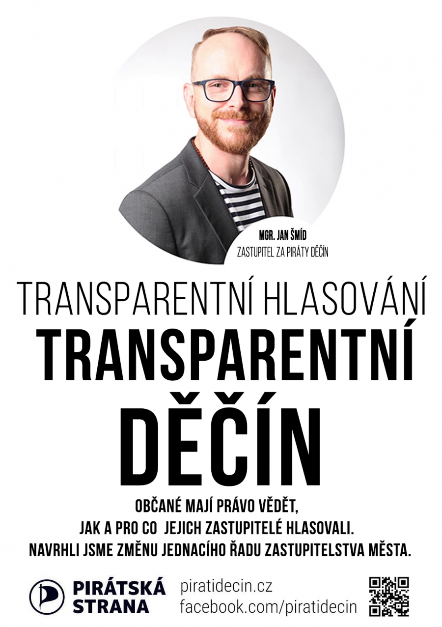 PIRÁTI DĚČÍN NAVRHNOU NA DALŠÍM ZASTUPITELSTVU ZVĚŘEJNĚNÍ HLASOVÁNÍ A BUDOU HLASOVAT PRO ZRUŠENÍ 5 MINUTOVÉHO LIMITU