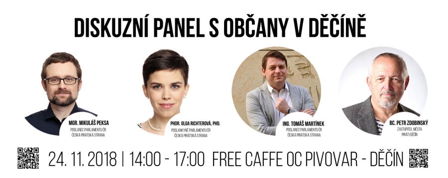 24.11.2018 - DISKUZNÍ PANEL S OBČANY K SOCIÁLNÍM OTÁZKÁM KRAJE S POSLANCI PSP ČR A PIRÁTY DĚČÍN