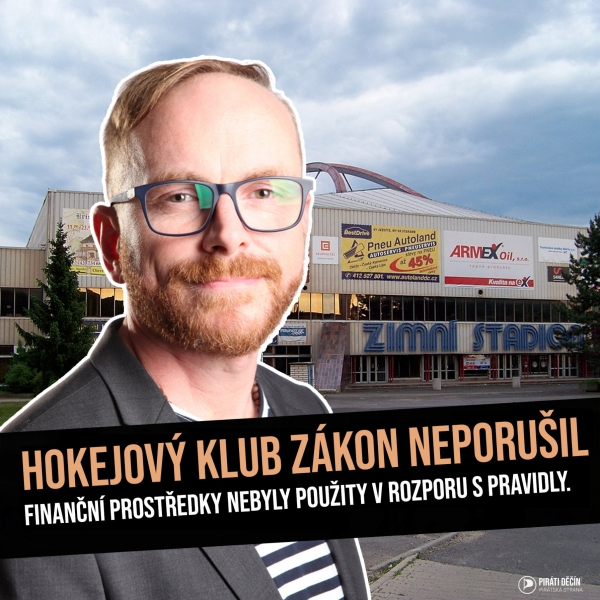 Hokejový klub Děčín zákon neporušil